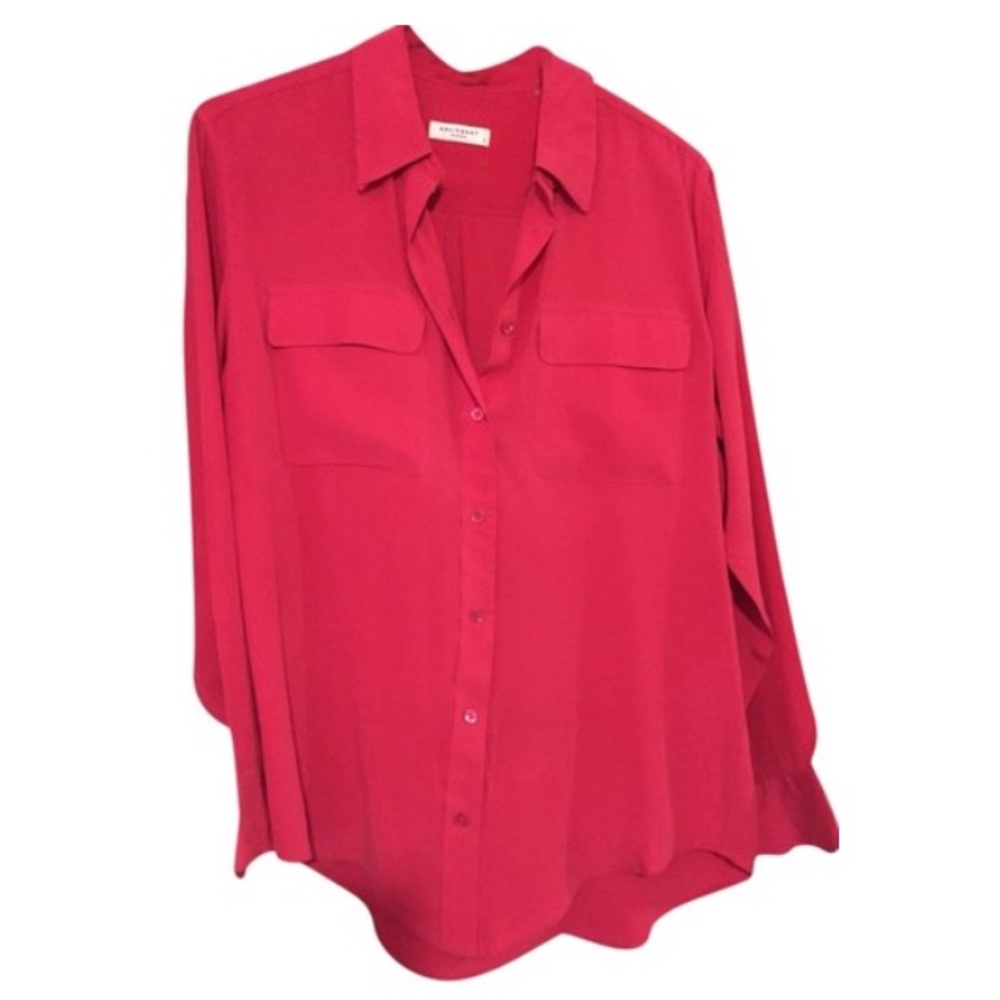 Equipment Bright Pink Silk Top💋💖